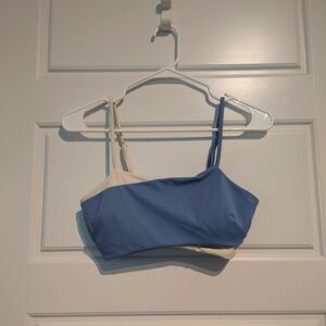 Lanston Sport Blue and White Crop Top